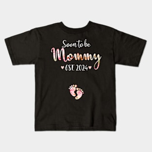 Soon To Be Mommy Est 2024 For Mom Kids T-Shirt